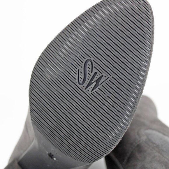 Stuart Weitzman ‘The Fifer 80’ Cool Gray Suede Gore Stretch Booties: 9.5 B - Picture 4 of 7